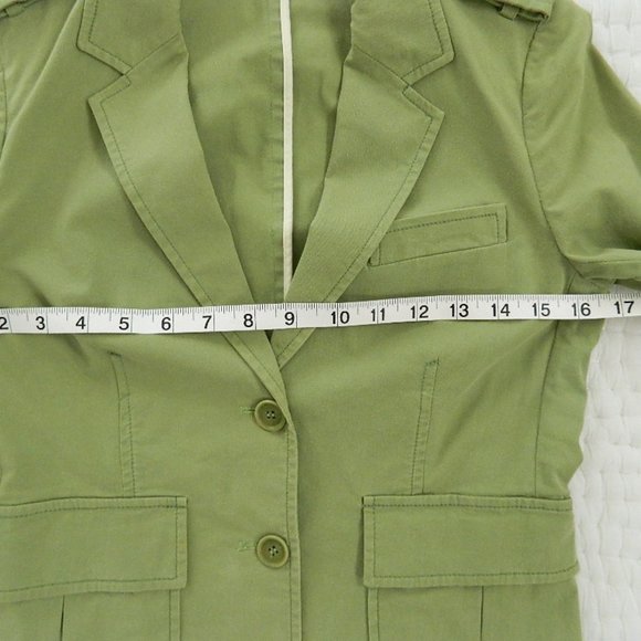Theory Apple Green Cotton Classic Everyday Unlined Jacket/Blazer Size 0 - Picture 13 of 15